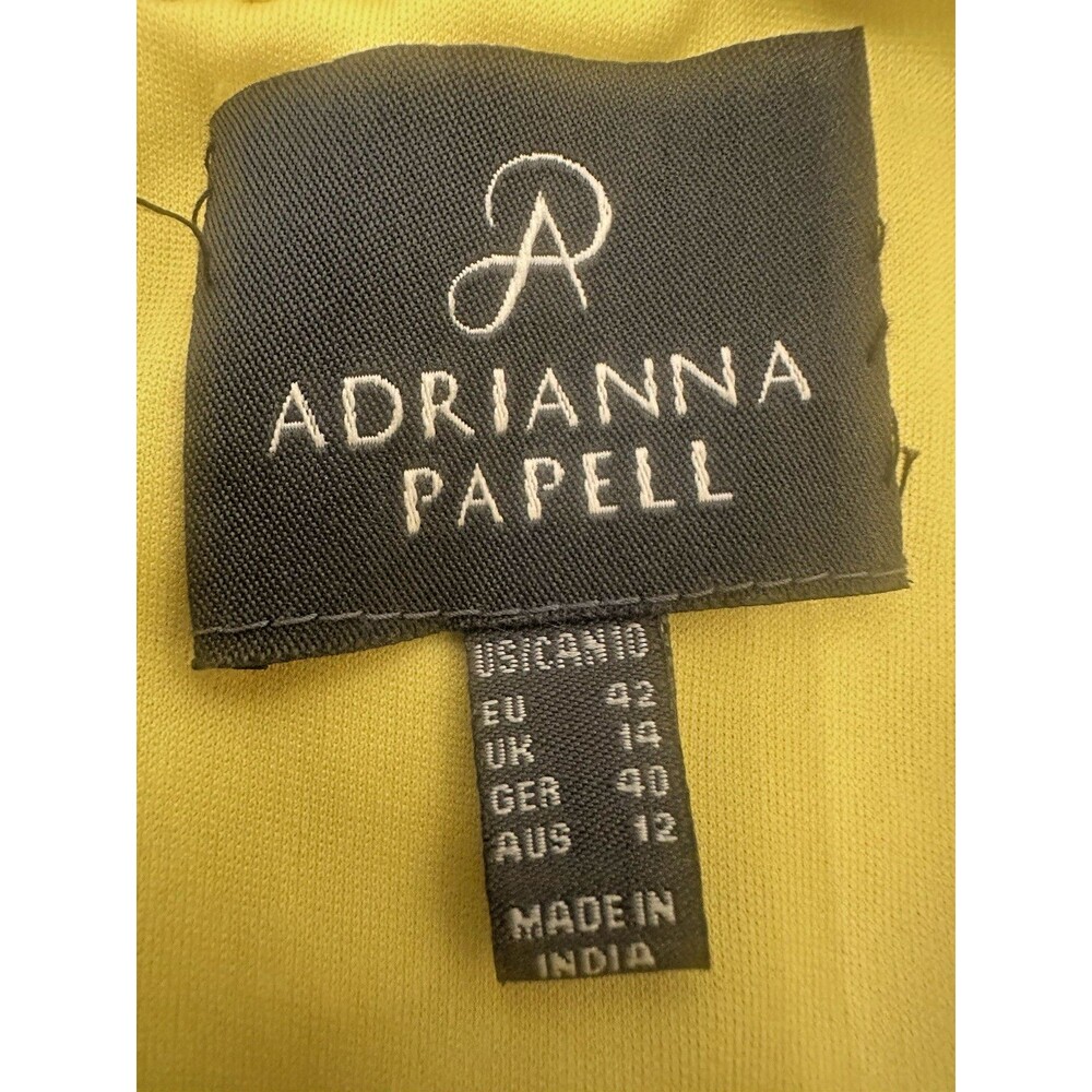 Adrianna Papell Yellow Beaded Mesh Art Deco Geometric Gala Dress Sz 12 NWT $ 298 - Picture 5 of 12